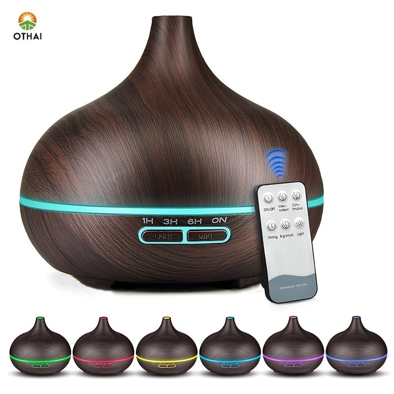 Ultrasonic Essential Oil Diffuser with Remote Control and 7 Color LED by Othai